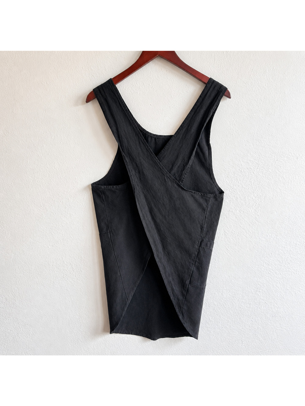 Hedley & Bennett Charcoal Black Crossback Linen Cotton Blend Pinafore Apron OS